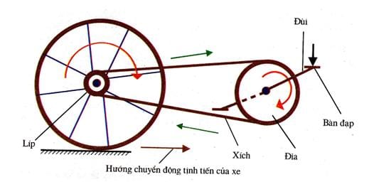 Xe đạp được cấu tạo từ những linh kiện nào -1